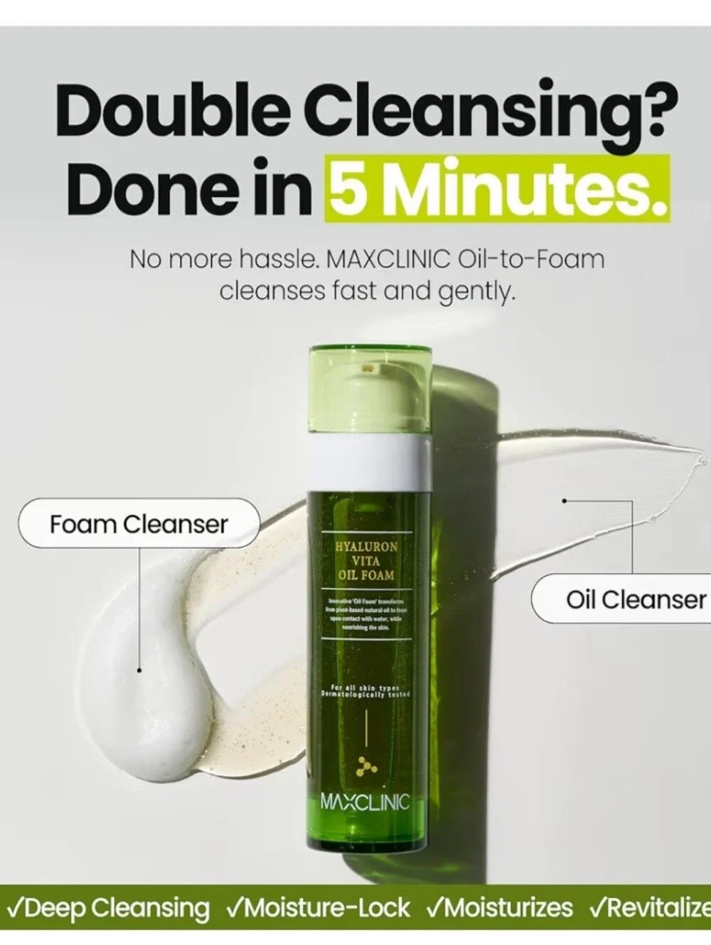 MAXCLINIC Hyaluron Vita Oil Foam - Korean Skincare